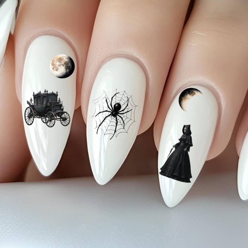 Gothic Halloween Wasser Nagelsticker, Wasserschiebe Stickers Nägel, Gruselige Vintage, Rabe Spinnen-Netz, Auge Gothic Halloween Wasser Nagelsticker, Wasserschiebe Stickers Nägel, Gruselige Vintage, Rabe Spinnen-Netz, Auge von Etsy - TheArtofNaildesign