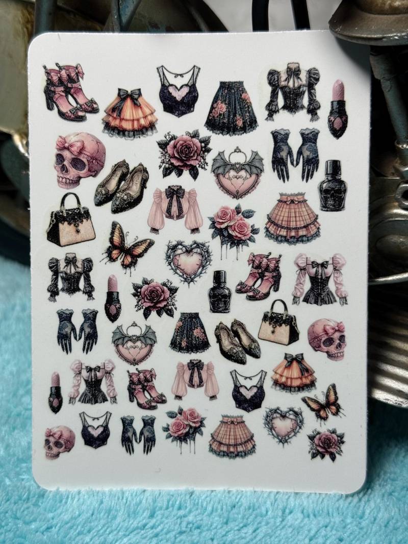 Gothic Kokett Nailart Wasserschiebe Stickers Für Nägel, Nagelsticker Gruselige Niedliche Ästhetik, Okkult von Etsy - TheArtofNaildesign