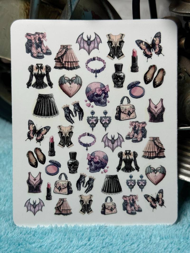 Gothic Kokett Nailart Wasserschiebe Stickers Für Nägel, Nagelsticker Gruselige Niedliche Ästhetik, Okkult von Etsy - TheArtofNaildesign