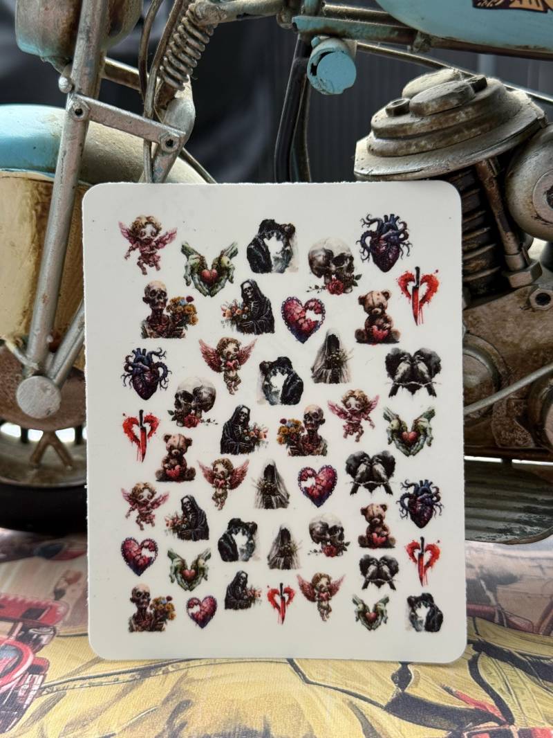 Gothic Liebe Nailart Wasserschiebe Stickers Für Nägel, Nagelsticker Valentinstag von Etsy - TheArtofNaildesign