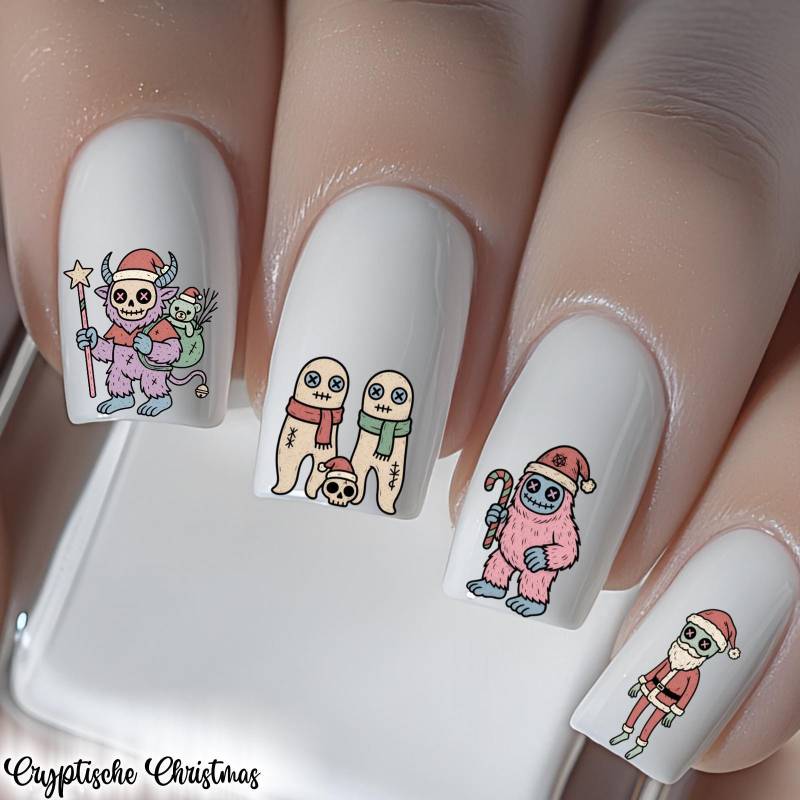 Gothic Nail Art Wasser Aufkleber, Weihnachten Bigfoot Yeti Auserirdisch Krampus Wassernagel Abziehbild, Nagel Wasserschiebefolie Abziehbild Gothic Nail Art Wasser Aufkleber, Weihnachten Bigfoot Yeti Auserirdisch Krampus Wassernagel Abziehbild, Nagel Wasserschiebefolie Abziehbild von Etsy - TheArtofNaildesign