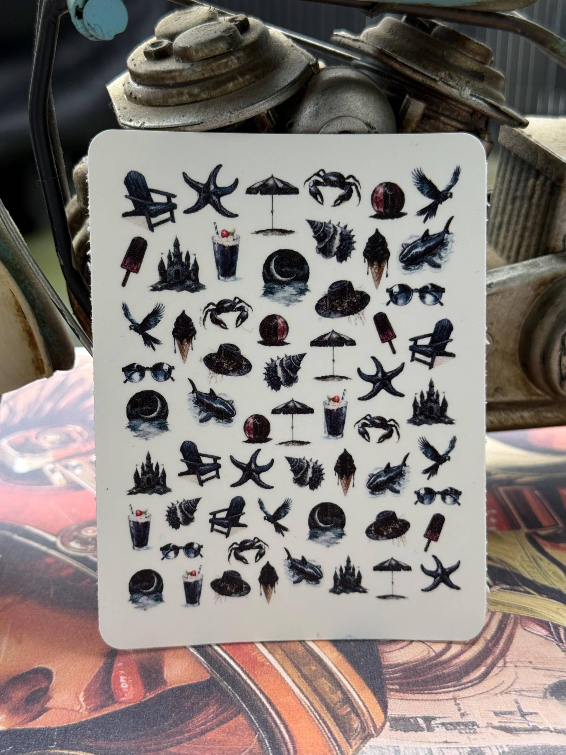 Gothic Sommer Nailart Wasserschiebe Stickers Für Nägel, Nagelsticker Seestern, Sonne Gothic Sommer Nailart Wasserschiebe Stickers Für Nägel, Nagelsticker Seestern, Sonne von Etsy - TheArtofNaildesign