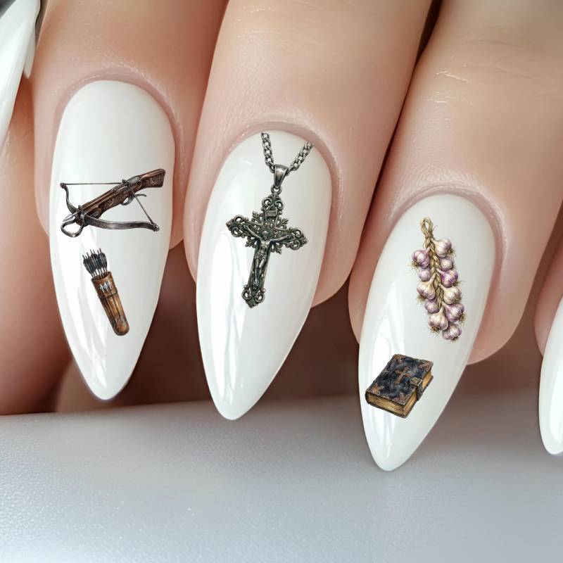 Gothic Vampir Jäger Wasser Nagelsticker, Wasserschiebe Stickers Nägel, Fantasie, Antike Waffe, Armbrust, Vampirjäger Gothic Vampir Jäger Wasser Nagelsticker, Wasserschiebe Stickers Nägel, Fantasie, Antike Waffe, Armbrust, Vampirjäger von Etsy - TheArtofNaildesign