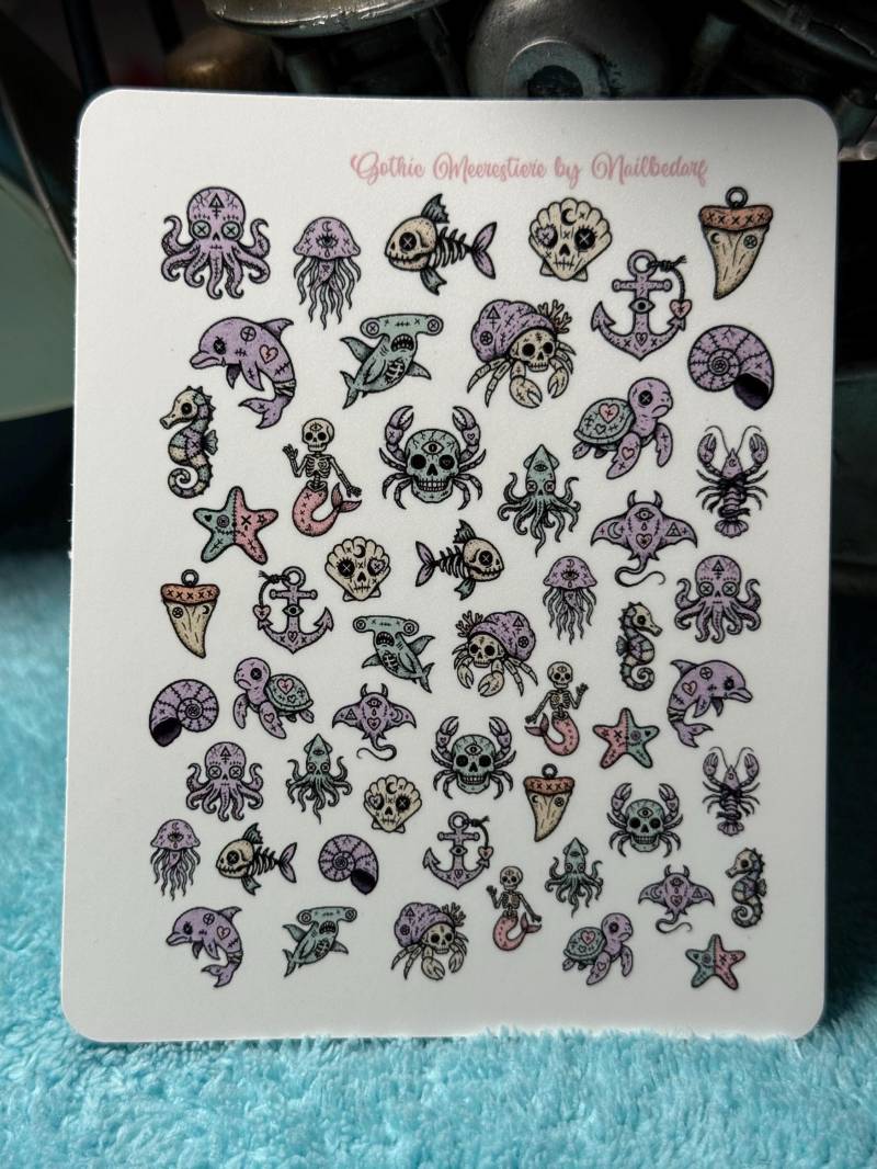 Gothic Verfluchte Meerestiere Wasserschiebe Stickers Für Nägel, Nailart Nagelsticker Gruslige Sticker von Etsy - TheArtofNaildesign