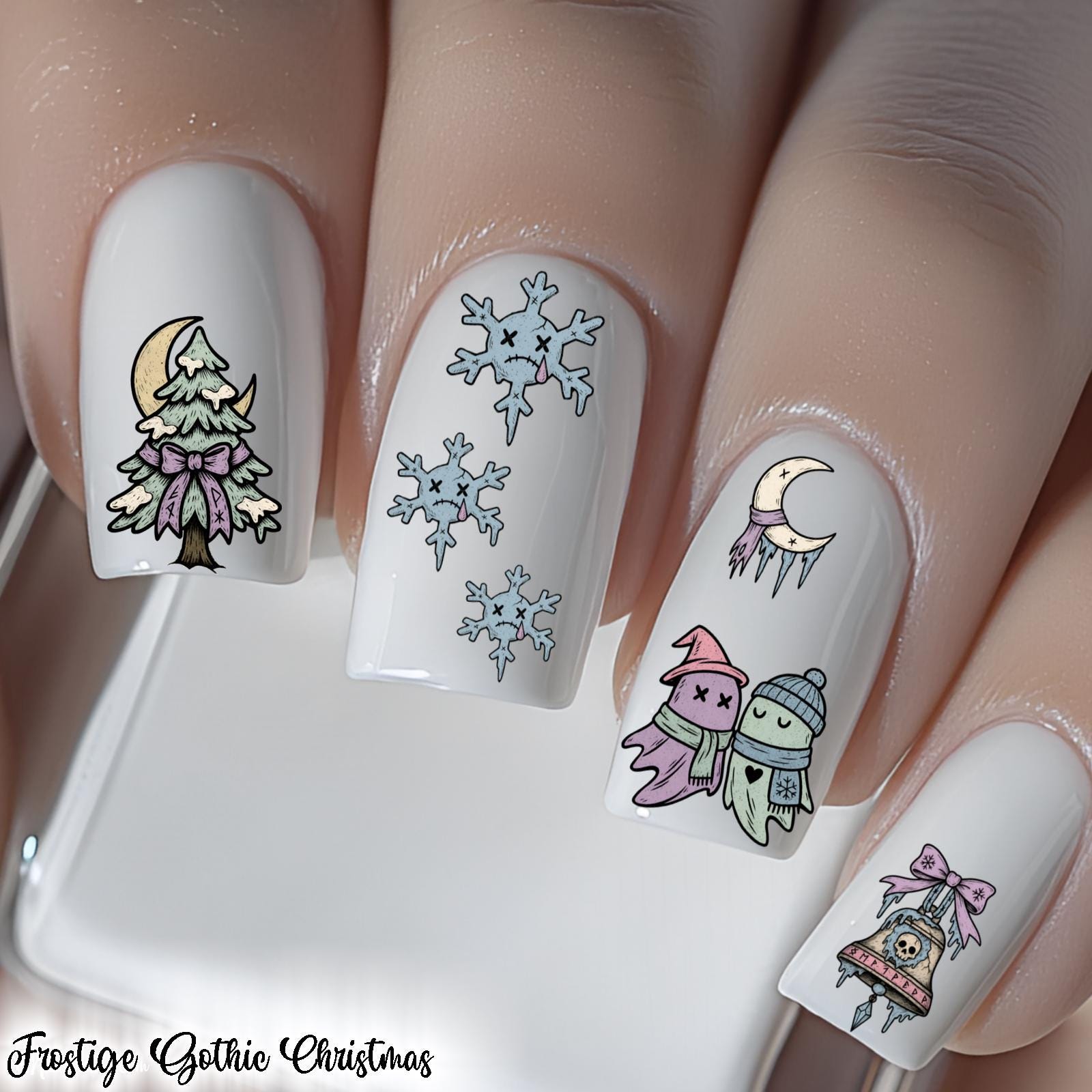 Gothic Winter Nail Art Wasser Aufkleber, Gruselig Süße Geister Totenkopf Wassernagel Abziehbild, Nagel Wasserschiebefolie Abziehbild Gothic Winter Nail Art Wasser Aufkleber, Gruselig Süße Geister Totenkopf Wassernagel Abziehbild, Nagel Wasserschiebefolie Abziehbild von Etsy - TheArtofNaildesign