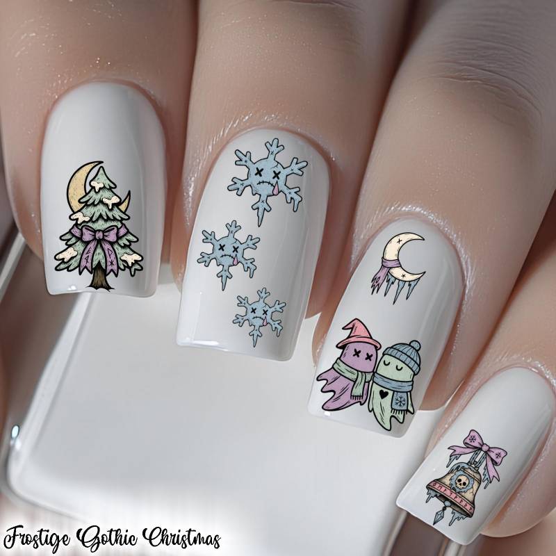 Gothic Winter Nail Art Wasser Aufkleber, Gruselig Süße Geister Totenkopf Wassernagel Abziehbild, Nagel Wasserschiebefolie Abziehbild Gothic Winter Nail Art Wasser Aufkleber, Gruselig Süße Geister Totenkopf Wassernagel Abziehbild, Nagel Wasserschiebefolie Abziehbild von Etsy - TheArtofNaildesign