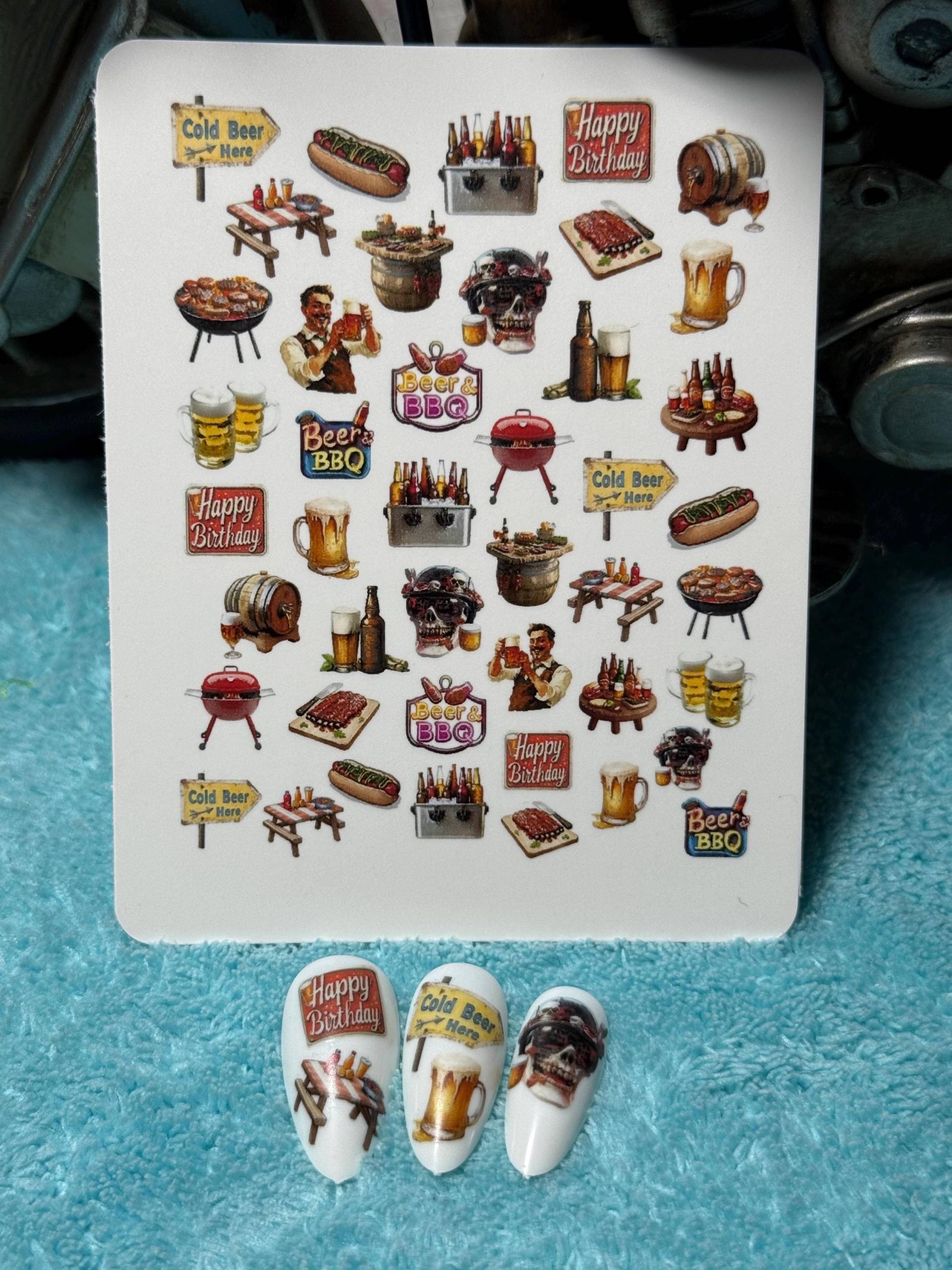 Grillfest, Geburtstagsparty Wasser Nagel-Sticker Bier, Stickers Für Nägel, Nailart Grillen, Party, Feste Grillfest, Geburtstagsparty Wasser Nagel-Sticker Bier, Stickers Für Nägel, Nailart Grillen, Party, Feste von Etsy - TheArtofNaildesign