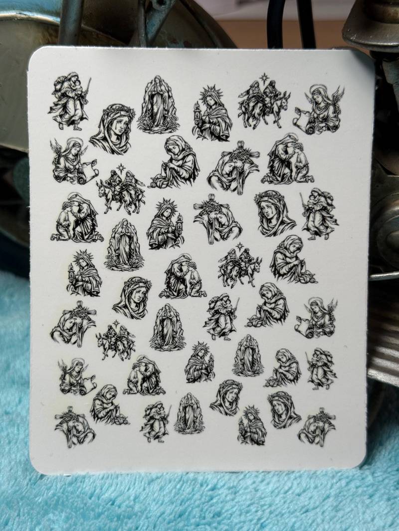 Heilige Maria Wasser Nagelsticker, Wasserschiebe Sticker Für Nägel, Nailart Stickers Religiöse Mutter von Etsy - TheArtofNaildesign