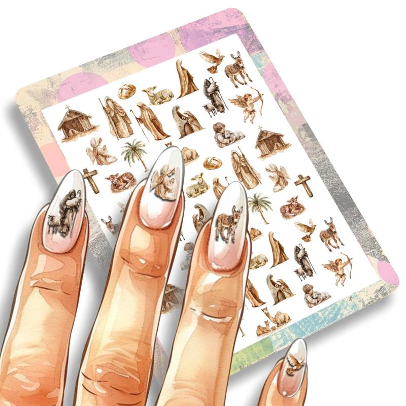 Heilige Nacht Nagelsticker - Nagel Tattoo Religion I Nailart Abziehbild Hirten Engel Schafherde Nageldesign Heilige Nacht Nagelsticker - Nagel Tattoo Religion I Nailart Abziehbild Hirten Engel Schafherde Nageldesign von Etsy - TheArtofNaildesign