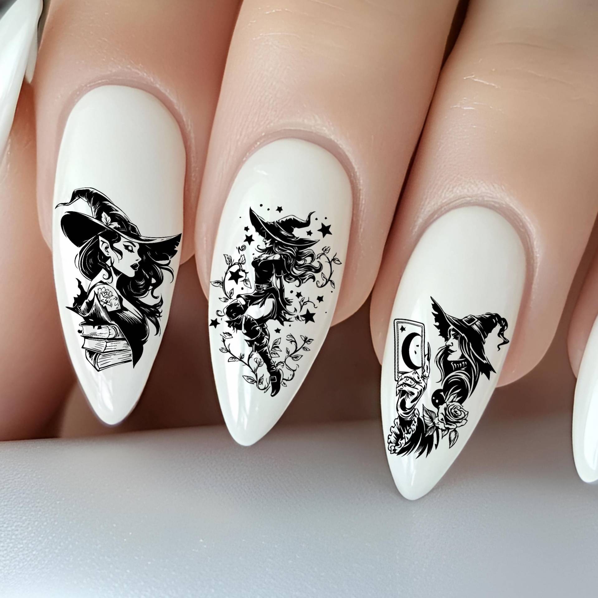 Hexen Wasser Nagelsticker, Wasserschiebe Sticker Für Nägel, Nagel Stickers Hexe, Halloween, Halloween-Hexen von Etsy - TheArtofNaildesign