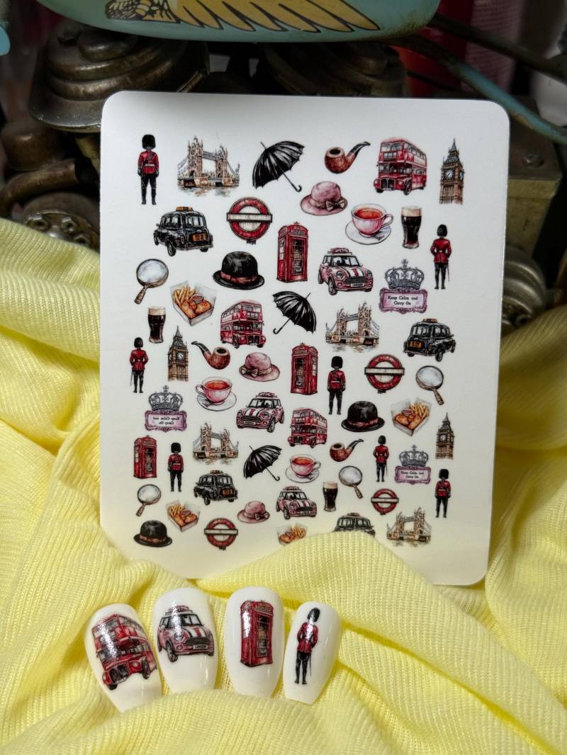 London Urlaub Wasser Nagelsticker, Wasserschiebe Abziehbild, Nailart Stickers Big Ben Ferien von Etsy - TheArtofNaildesign