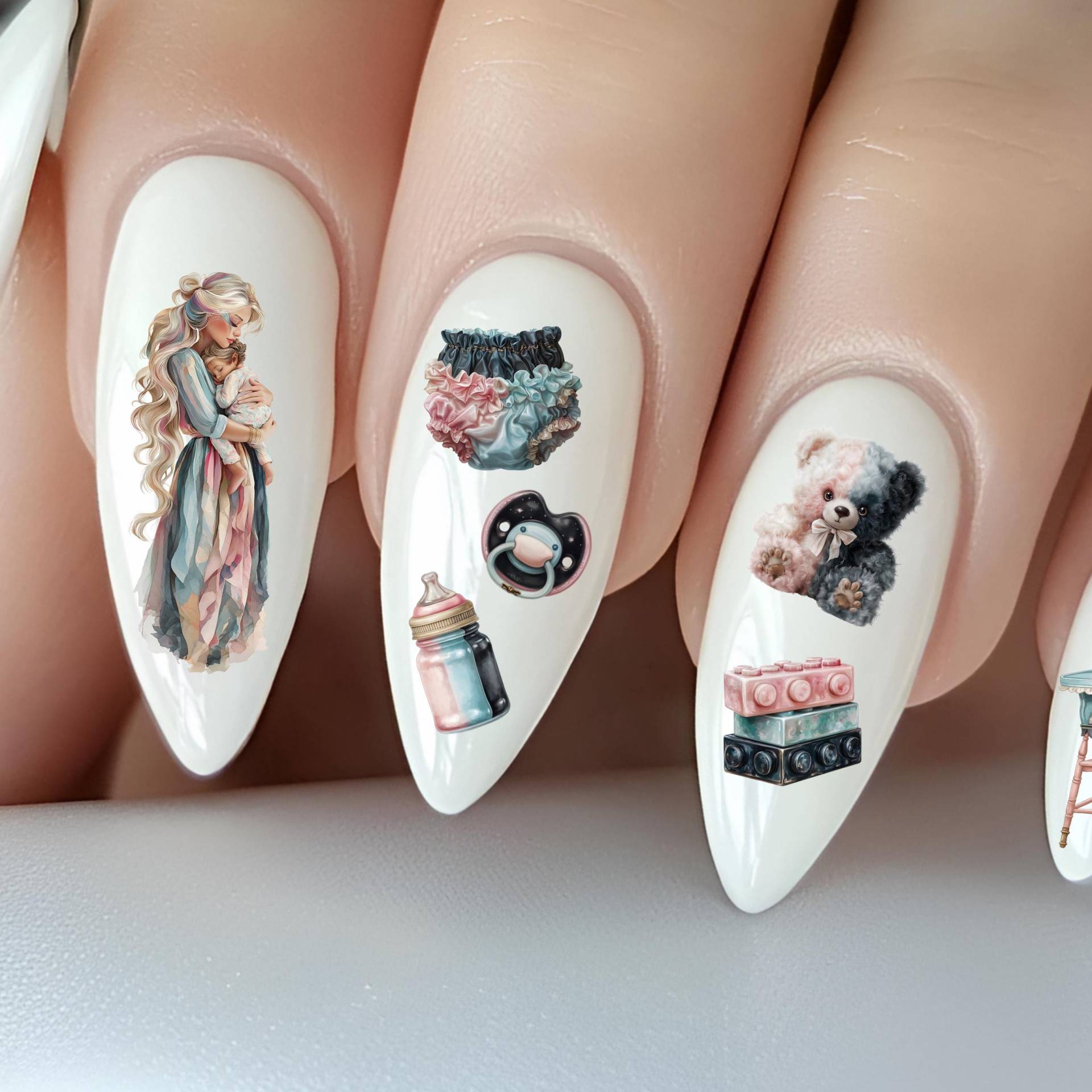 Mama Neugeborene Wasser Nagelsticker, Wasserschiebe Sticker Für Nägel, Nagel Schnuller, Babyflasche, Bausteine von Etsy - TheArtofNaildesign