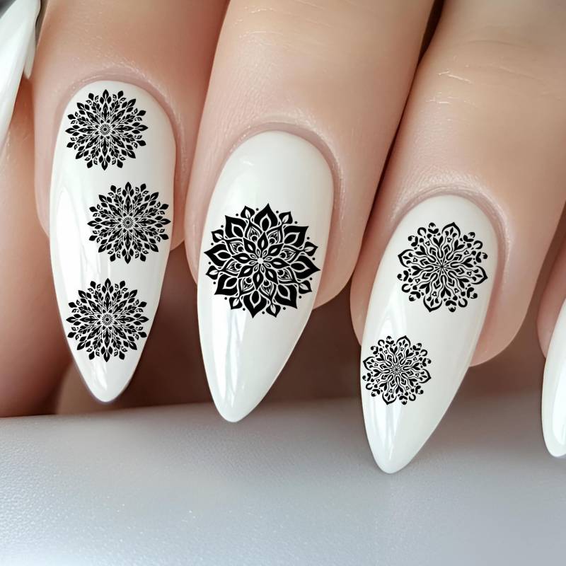 Mandala Wasser Nagelsticker, Wasserschiebe Sticker Für Nägel, Nagel Stickers, Schwarz von Etsy - TheArtofNaildesign
