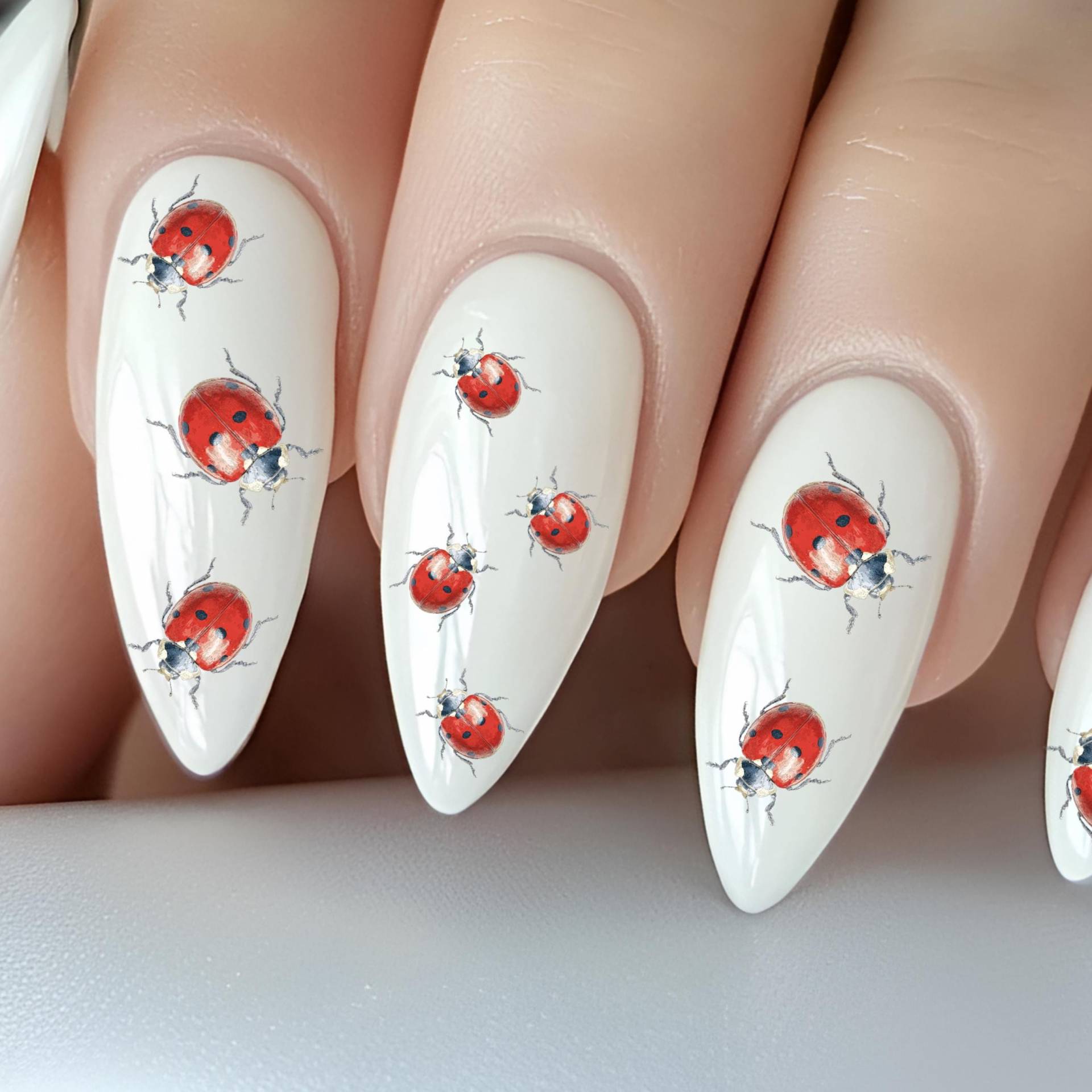 Marienkäfer Wasser Nagelsticker, Wasserschiebe Sticker Für Nägel, Nagel Stickers Glückbringer von Etsy - TheArtofNaildesign