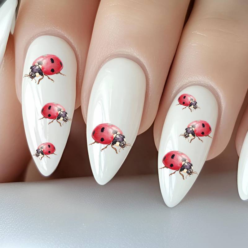 Marienkäfer Wasser Nagelsticker, Wasserschiebe Sticker Für Nägel, Nagel Stickers Seitlicher Marienkäfer, Glückbringer von Etsy - TheArtofNaildesign