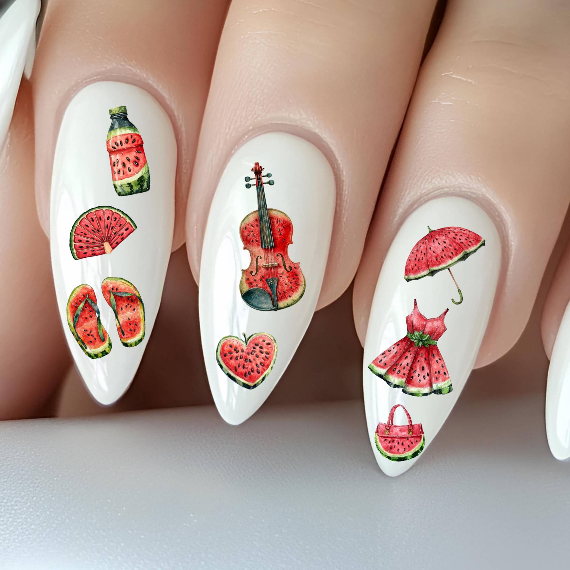 Melone Wasser Nagelsticker, Wasserschiebe Sticker Für Nägel, Nagel Stickers Wwassermelone, Sommer Früchte, Handgemalte Frucht von Etsy - TheArtofNaildesign