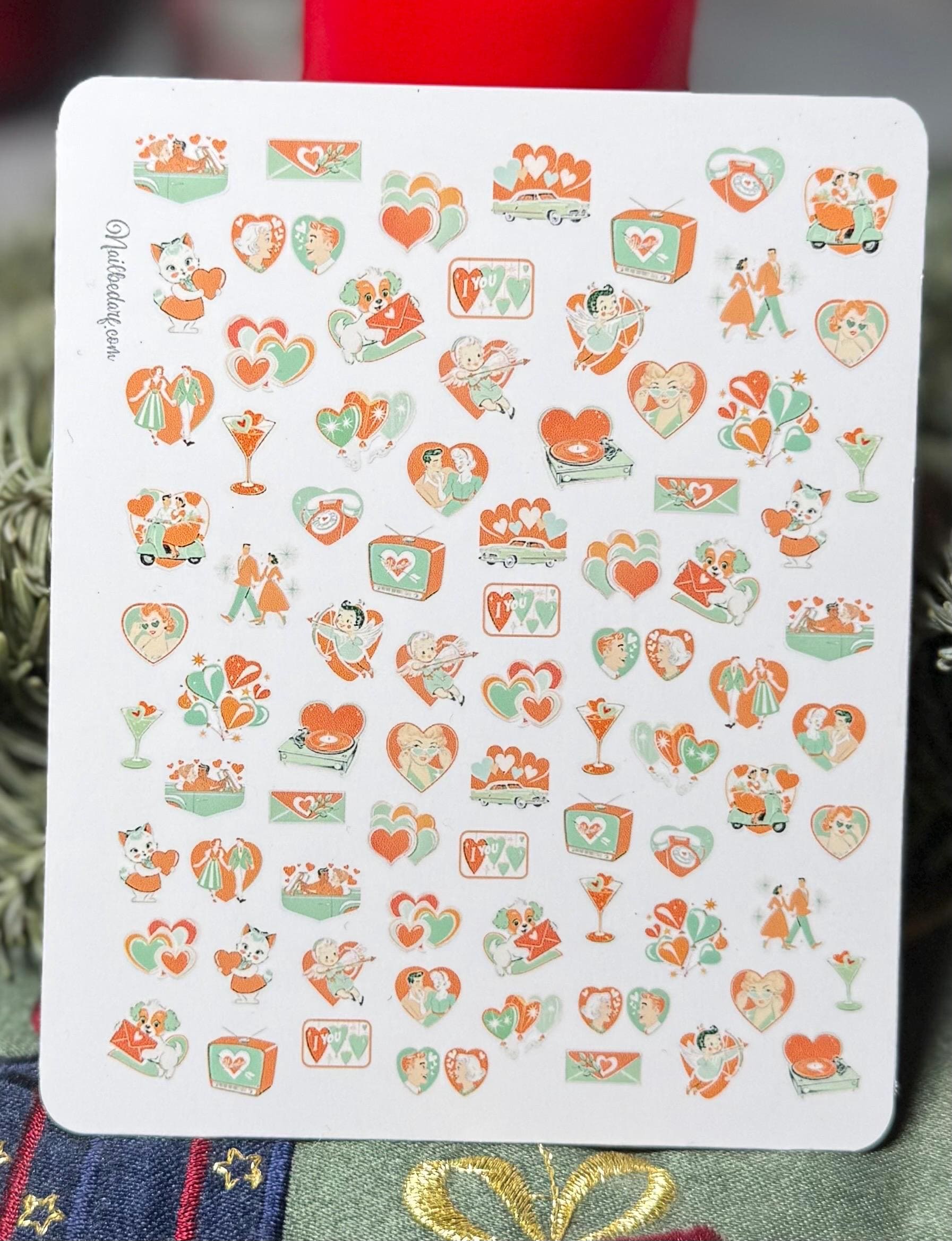 Mid-Сentury Valentinstag 1960Er Vintage 1950Er Moderne Liebe Nagelsticker Nailart Abziehbild Mid-Сentury Valentinstag 1960Er Vintage 1950Er Moderne Liebe Nagelsticker Nailart Abziehbild von Etsy - TheArtofNaildesign