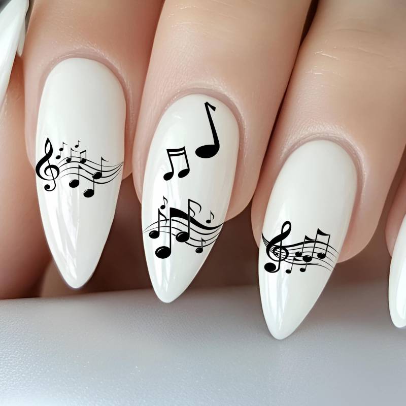 Musik Noten Wasser Nagelsticker, Wasserschiebe Sticker Für Nägel, Nagel Stickers Musiknoten, Notenschlüssel von Etsy - TheArtofNaildesign
