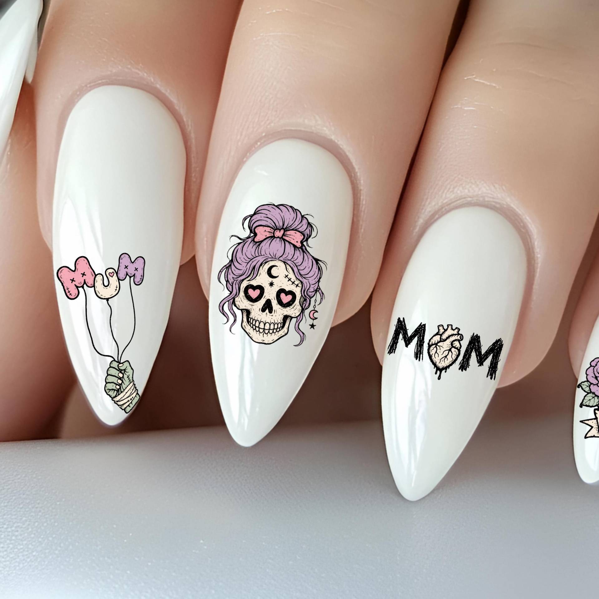 Muttertag Nagelsticker, Wasserschiebe Nailart Stickers Für Nägel, Liebe, Dankbarkeit, Seelentröster, Herzensmensch, Schaurig Süße Mama von Etsy - TheArtofNaildesign