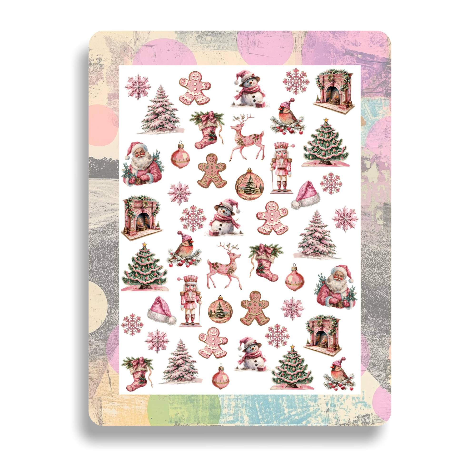 Nagel Aufkleber, Tattoo Nail Art, Retro Rosa Weihnachten, Schneemann Nailart Sticker Winter Schneeflocken Festtage von Etsy - TheArtofNaildesign