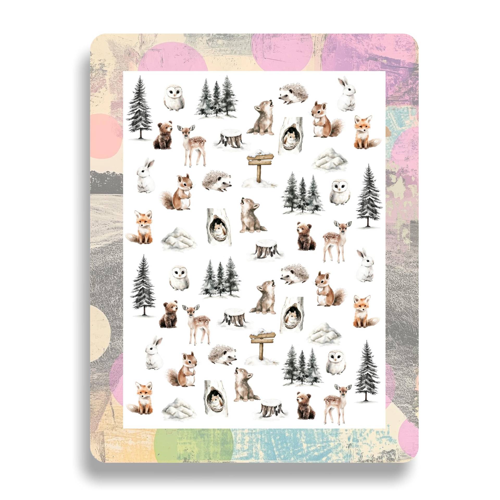 Nagel Aufkleber, Tattoo Nail Art, Winter, Braunbär, Eichhörnchen, Igel, Eule, Nailart Sticker Natur, Bäume, Fuchs von Etsy - TheArtofNaildesign