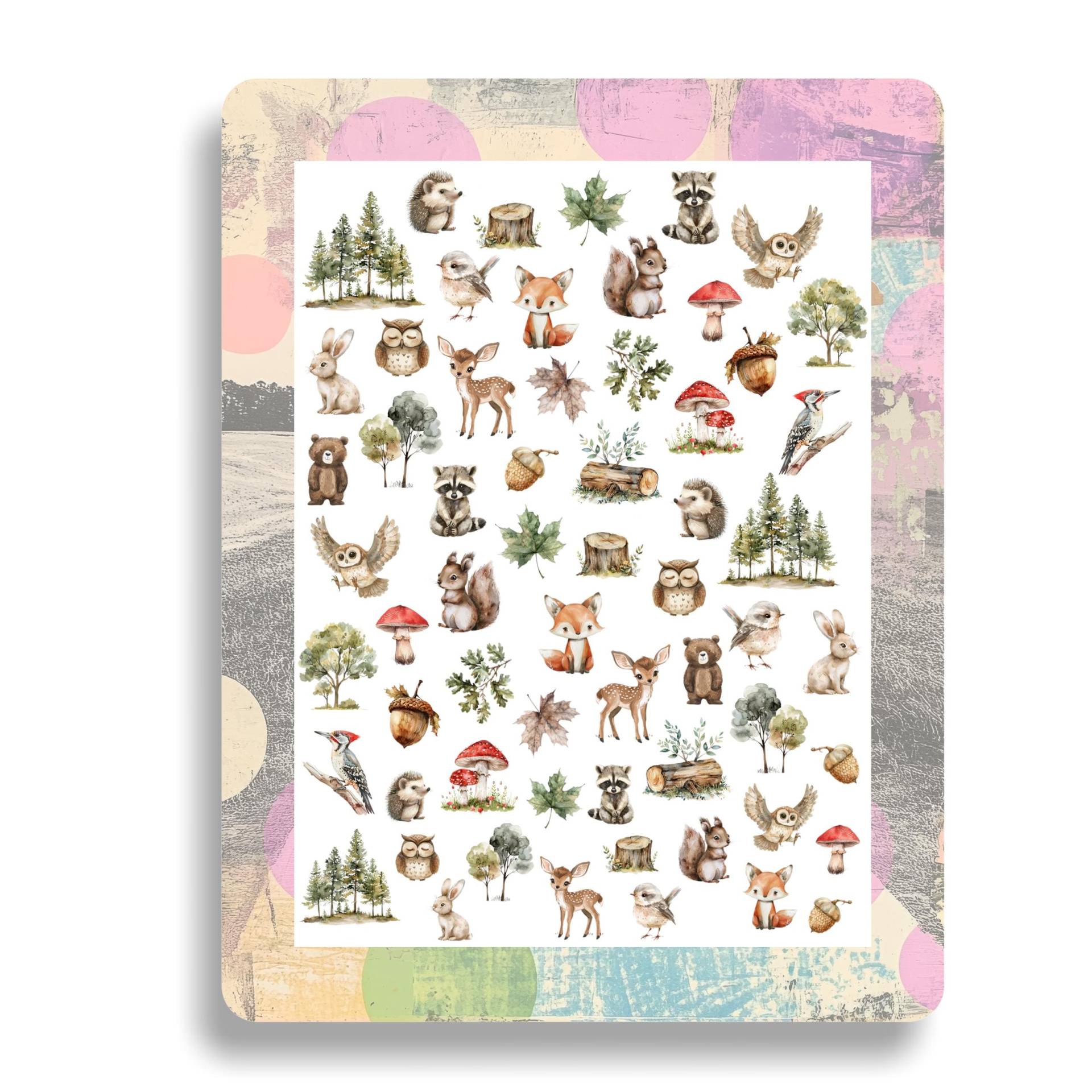 Nagel Aufkleber, Tattoo Nail Art, Winter, Braunbär, Eichhörnchen, Igel, Eule, Nailart Sticker Natur, Bäume, Fuchs von Etsy - TheArtofNaildesign