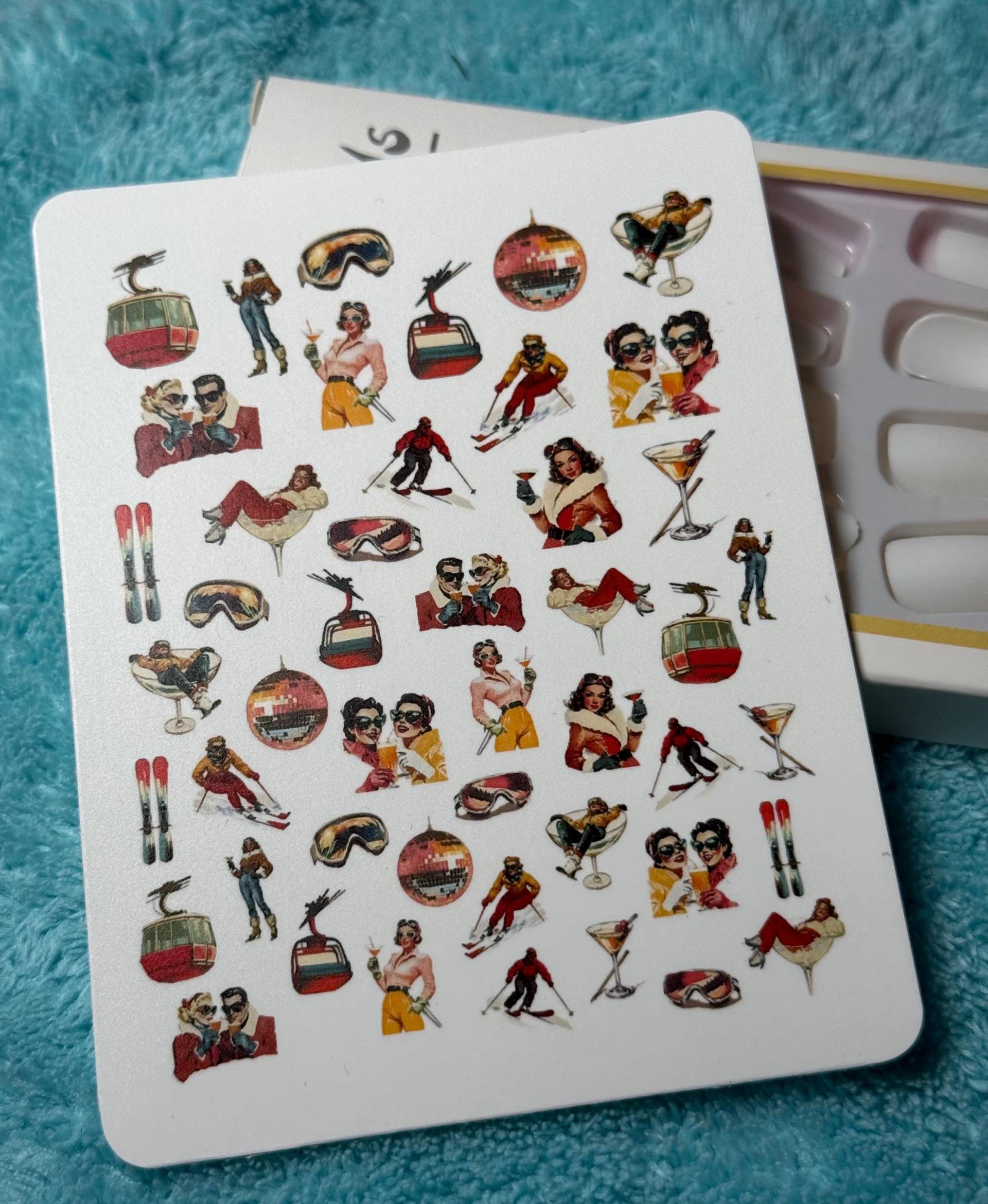 Nagel Aufkleber, Vintage Retro Weihnachten, Wasserschiebe Abziehbild, Sticker, Winter Urlaub, Weihnachtsnägel, Nagel-Tattoo Nagel Aufkleber, Vintage Retro Weihnachten, Wasserschiebe Abziehbild, Sticker, Winter Urlaub, Weihnachtsnägel, Nagel-Tattoo von Etsy - TheArtofNaildesign