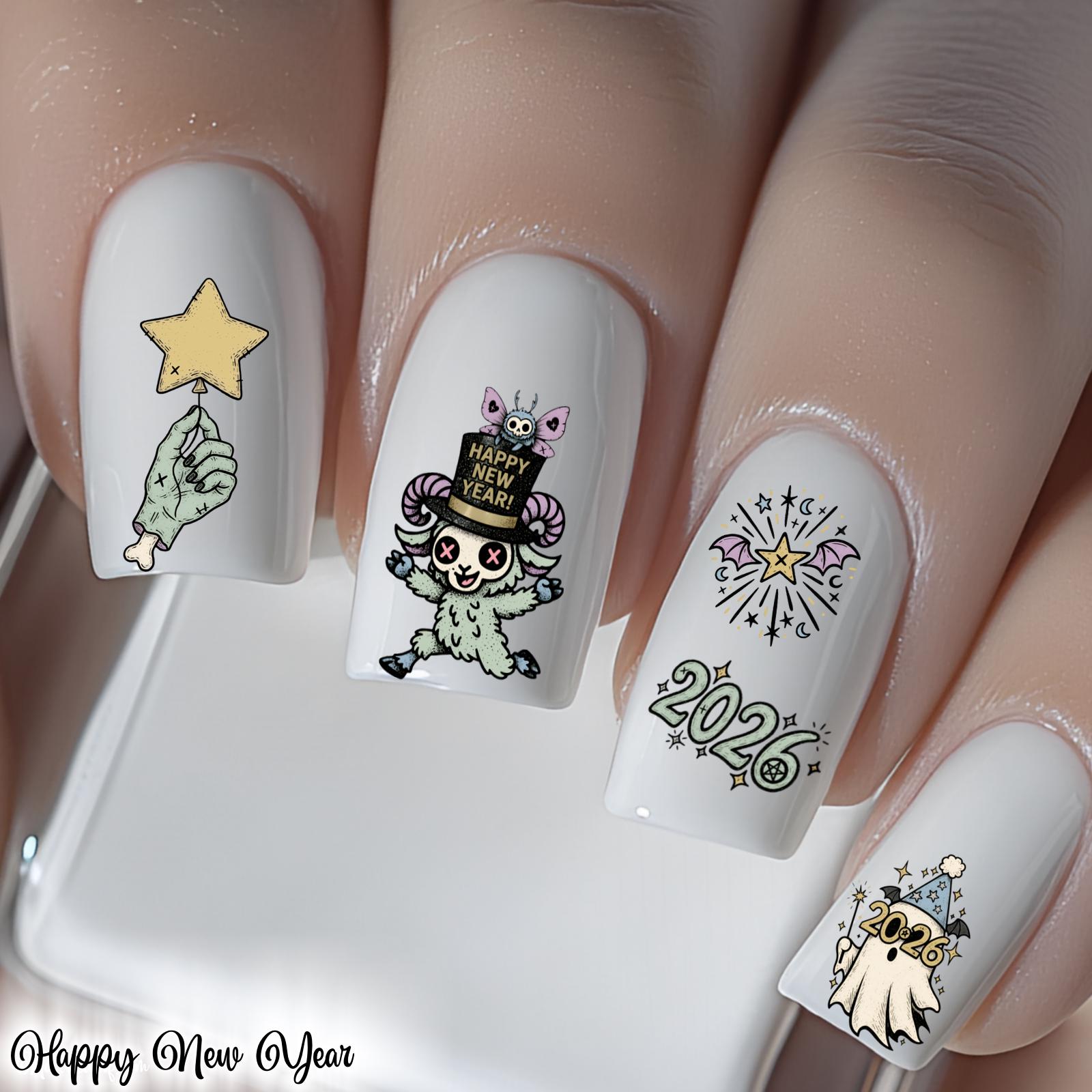 Nagel Aufkleber Neujahr Wasserschiebe Sticker Abziehbild Für Nägel Nailart Nageldesign Silvester Retro 2026 Nagel Aufkleber Neujahr Wasserschiebe Sticker Abziehbild Für Nägel Nailart Nageldesign Silvester Retro 2026 von Etsy - TheArtofNaildesign