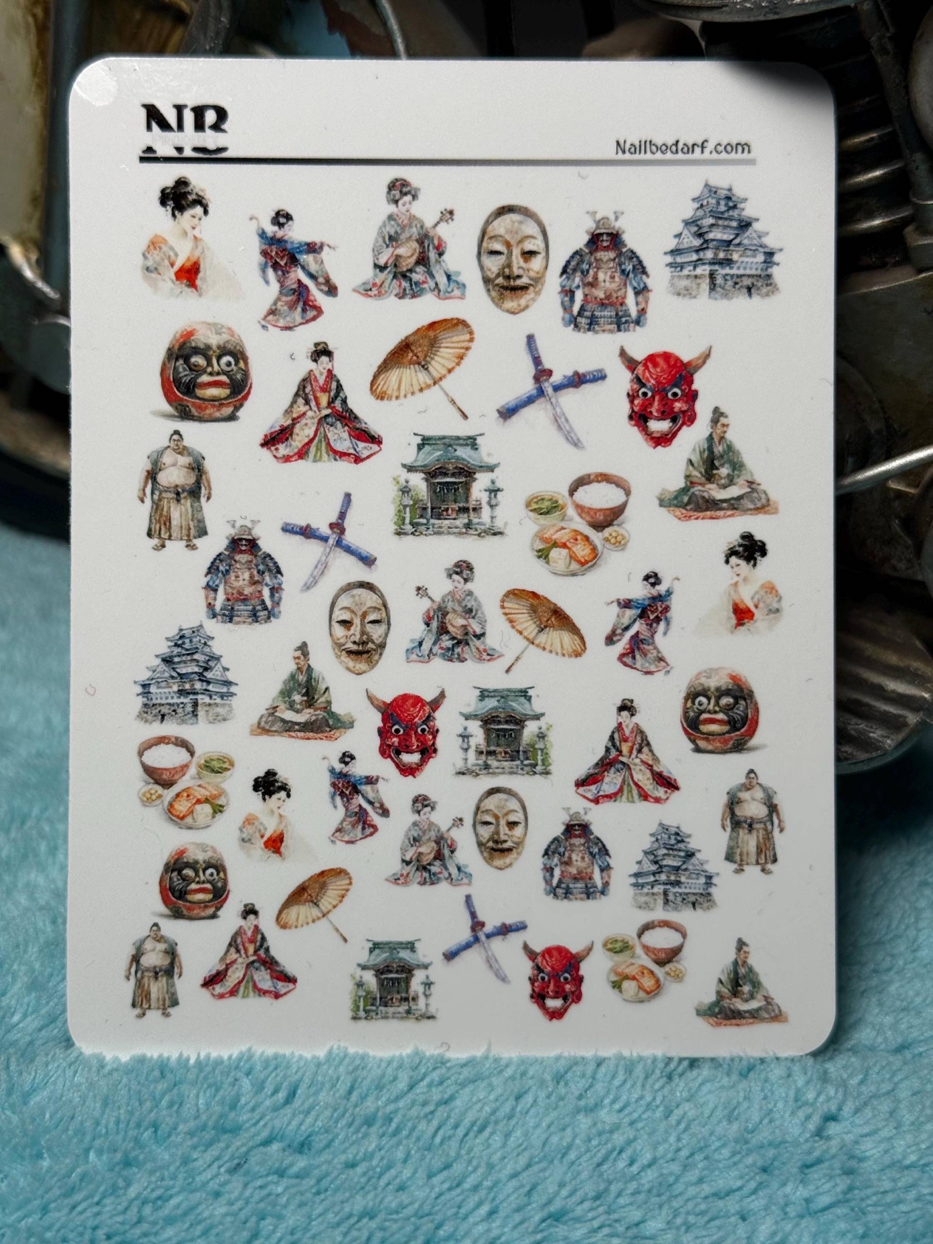 Nagel Sticker - Antikes Japan Nagelsticker Landschaft Wasserschiebe Stickers Nailart Wassernagel Samurai, Geisha, Maske, Ninja von Etsy - TheArtofNaildesign