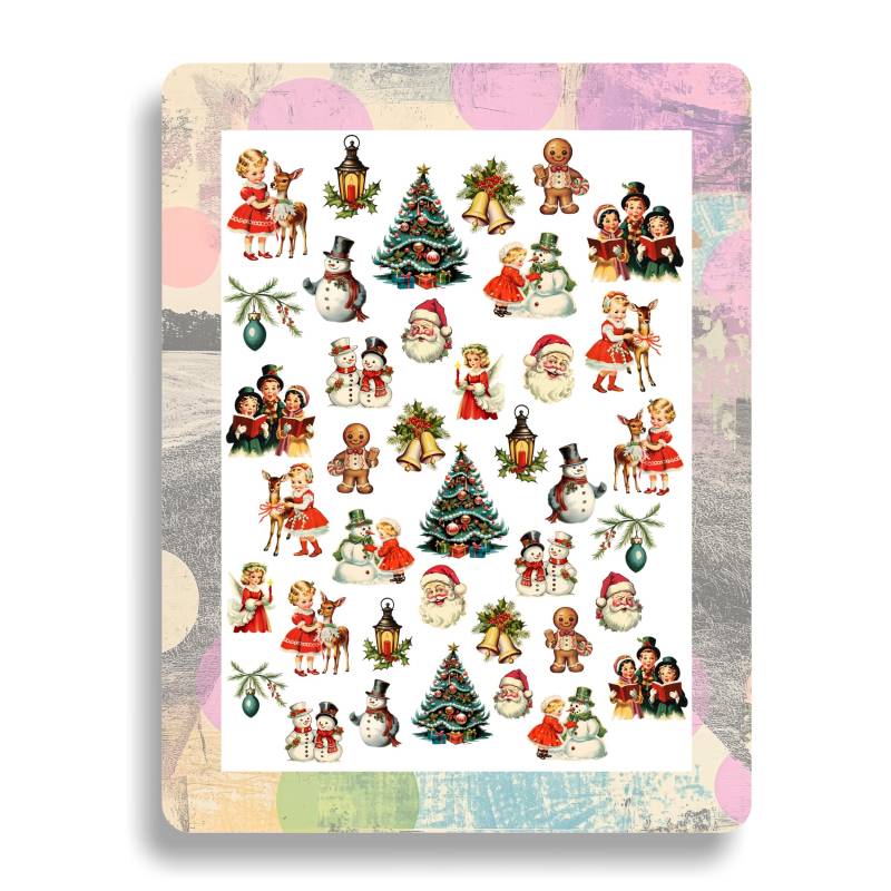 Nagel Sticker Old Weihnachten I Tattoo Wassernagel Abziehbilder Vintage Lebkuchen Tannenbaum Schneemann Nailart Weihnachtsmann von Etsy - TheArtofNaildesign