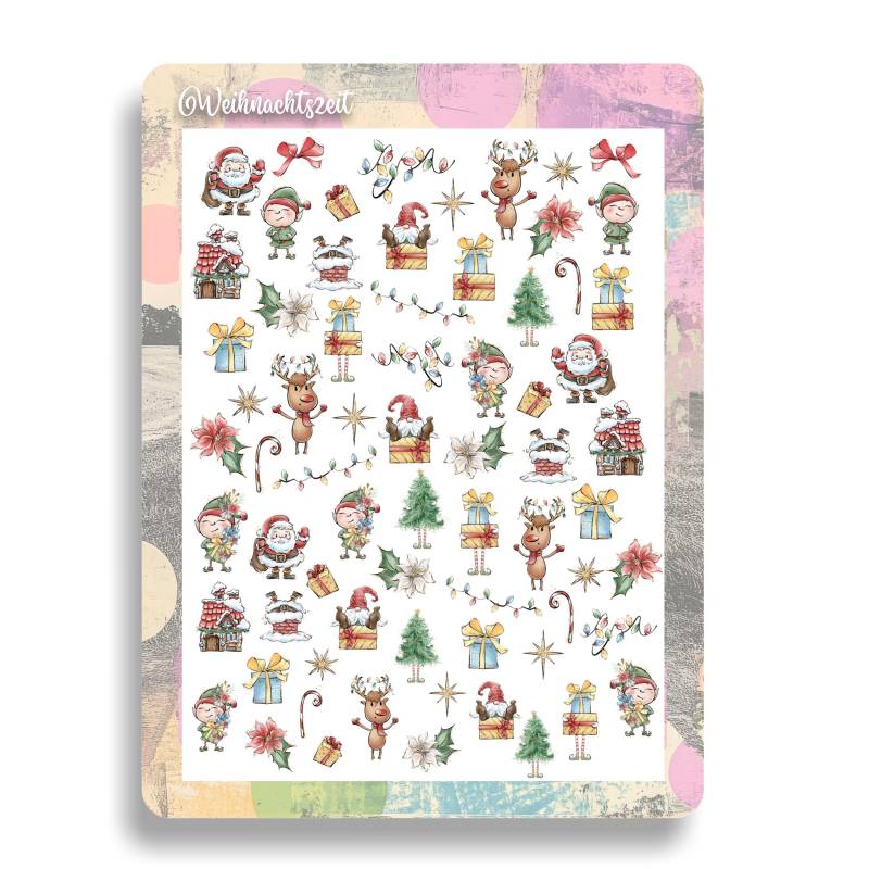 Nagel Sticker Weihnachten I Tattoo Wasserschiebe Nägel Nailart Handgemalt Rentier Schornstein Weihnachtsmann Winterhaus von Etsy - TheArtofNaildesign