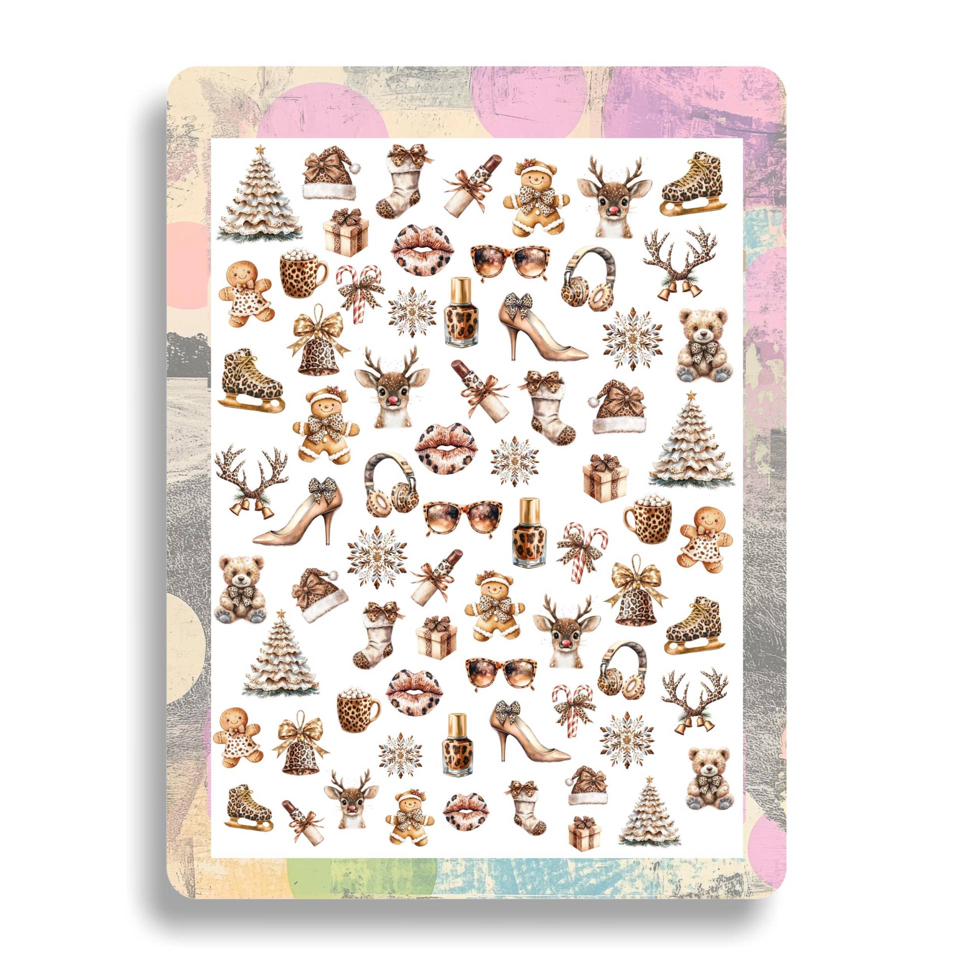 Nagel Sticker Weihnachten I Tattoo Wasserschiebe Nägel Nailart Leopard Weiblich Kussmund Lippenstift, Nagellack Winter Christbaum von Etsy - TheArtofNaildesign