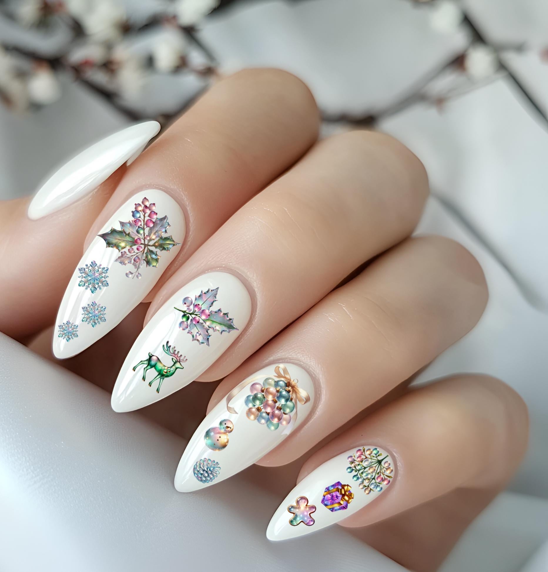 Nagel Wasser Aufkleber, Weihnachtsstechpalme, Kristall Weihnachten, Feiertage, Wassernagel Abziehbild, Wasserschiebefolie Abziehbild Nagel Wasser Aufkleber, Weihnachtsstechpalme, Kristall Weihnachten, Feiertage, Wassernagel Abziehbild, Wasserschiebefolie Abziehbild von Etsy - TheArtofNaildesign