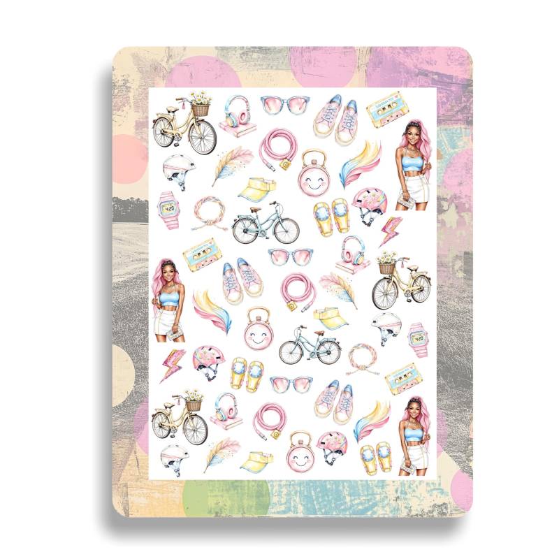 Nagel Wasser Aufkleber Fahrrad Bike - Zubehör Knieschützer Wasserrutsche Nailart Fahrradhelm, Schloss von Etsy - TheArtofNaildesign