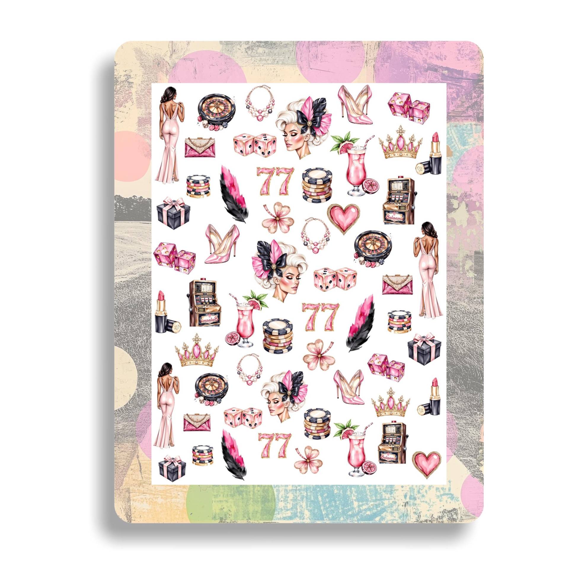 Nagel Wasser Aufkleber Las Vegas - Quirliges Nachtleben Casino Wasserrutsche Nailart Würfel, Spielchips von Etsy - TheArtofNaildesign