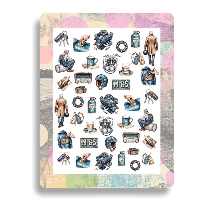 Nagel Wasser Aufkleber Werkstatt - Motorrad Oel Motorrad-Schlüssel Wasserrutsche Nailart Tank, Zündkerze von Etsy - TheArtofNaildesign