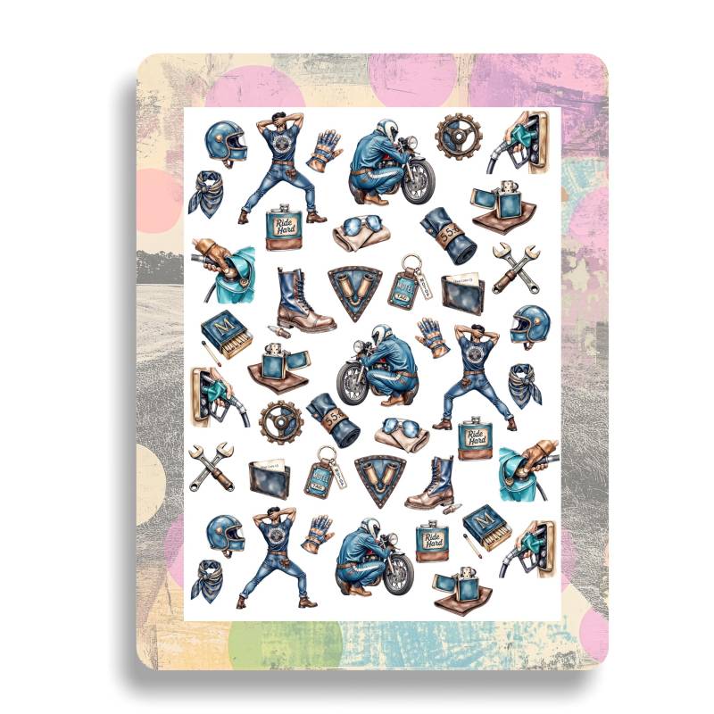 Nagel Wasser Aufkleber Werkstatt - Zubehör Streichhölzer Wasserrutsche Nailart Feuerzeug Motorrad Fahrer von Etsy - TheArtofNaildesign