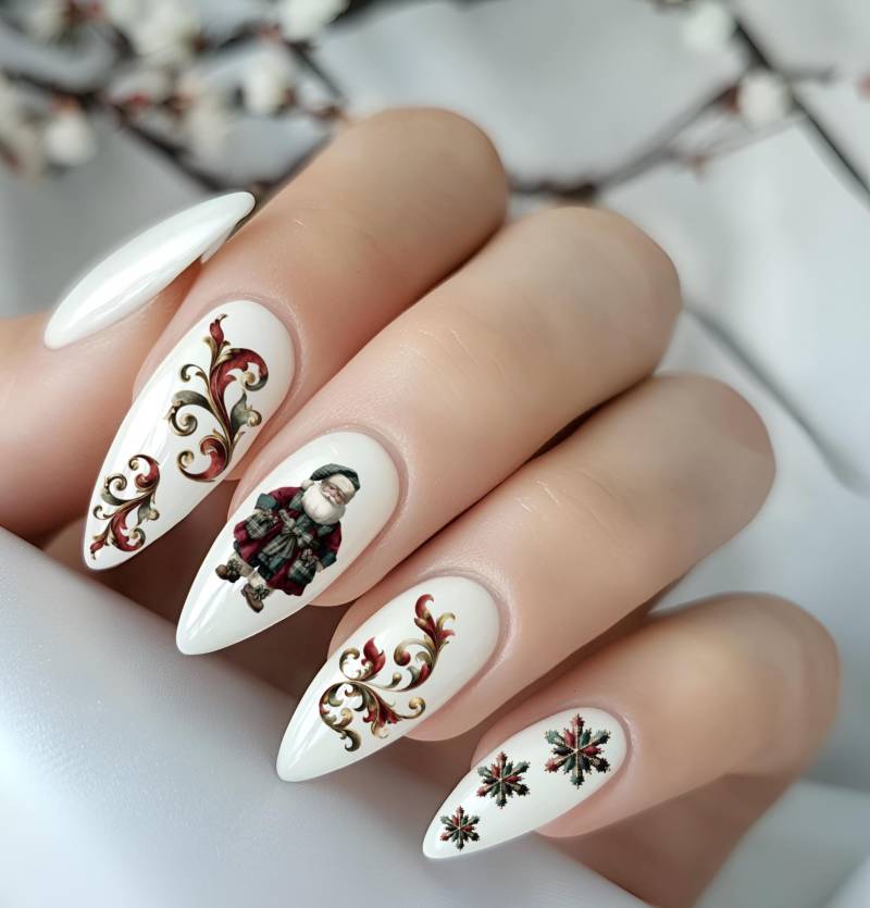 Nagel Wasserschiebefolie Weihnachten Karierte Nailart, Weihnachtsnägel, Frohe Weihnachtliche Winter Fingelnägel von Etsy - TheArtofNaildesign