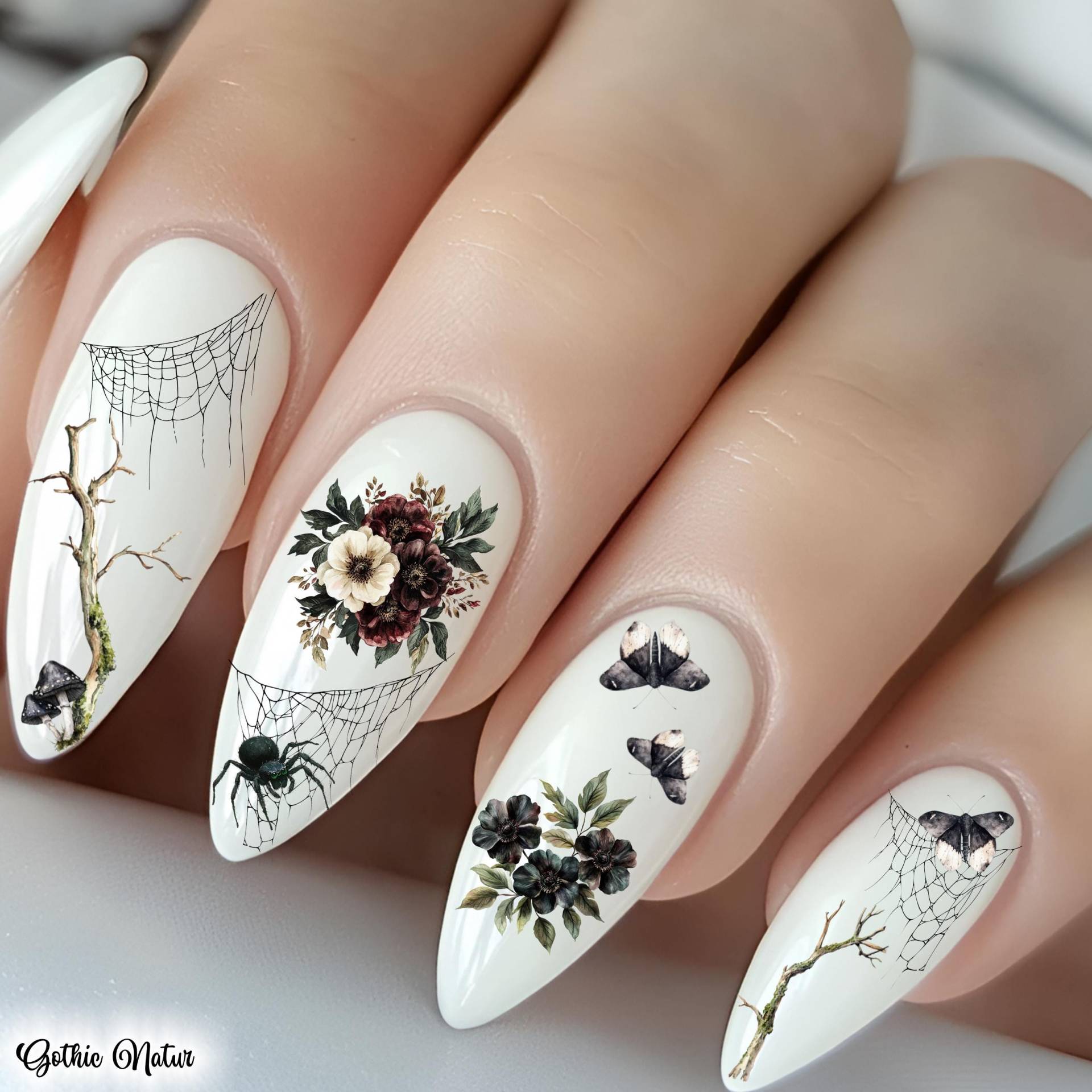 Nagelsticker Gothic Natur Pflanzen Blumengesteck - Wasserschiebefolie Stickers Nail Art Abziehbild Für Nägel Nagelsticker Gothic Natur Pflanzen Blumengesteck - Wasserschiebefolie Stickers Nail Art Abziehbild Für Nägel von Etsy - TheArtofNaildesign