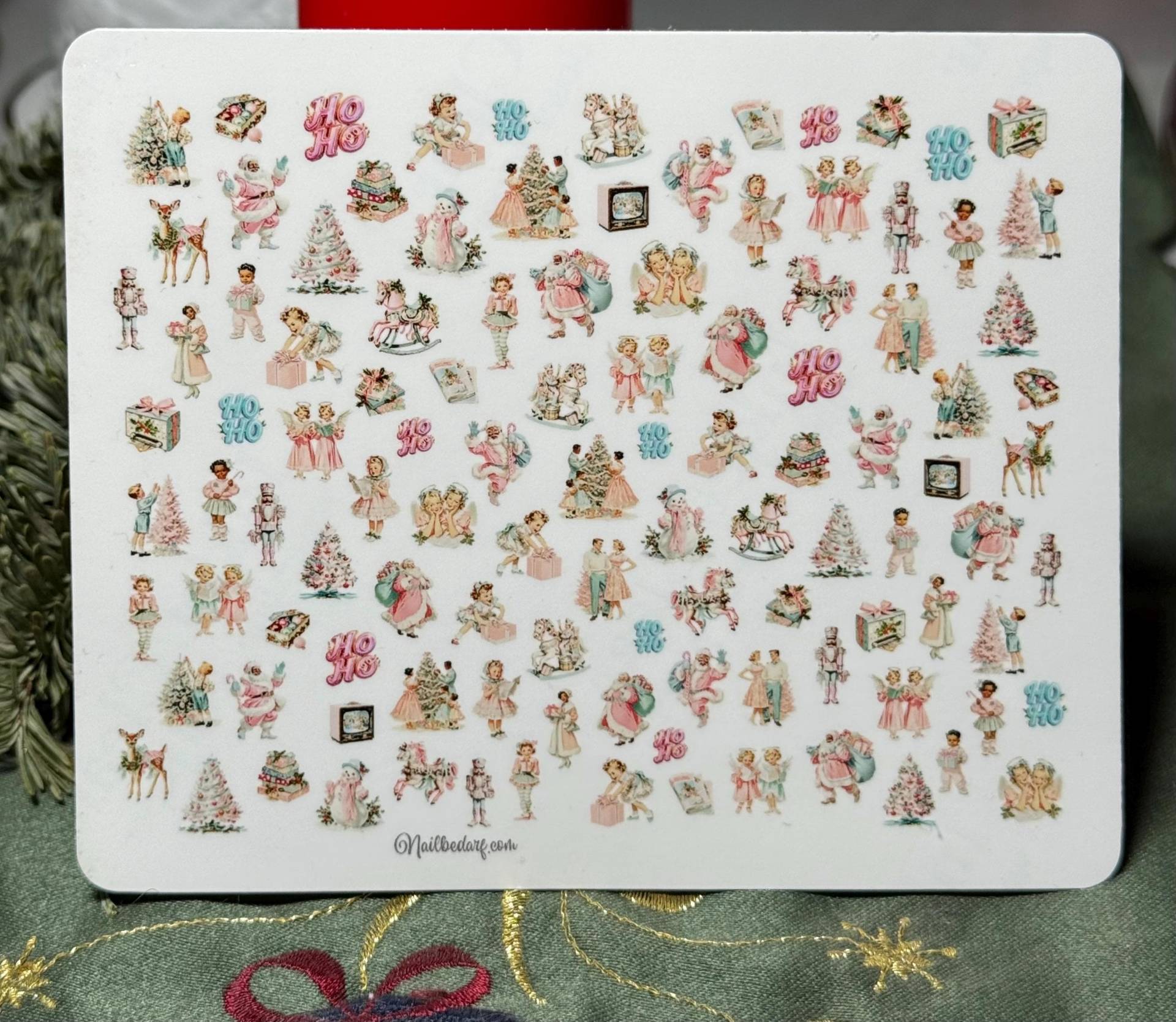 Nagelsticker Pack Xxl Vintage Rosa Weihnachtliche Stickers , Nagel Wasserschiebefolie Abziehbild, Nailart Tattoo Festliche Nägel von Etsy - TheArtofNaildesign