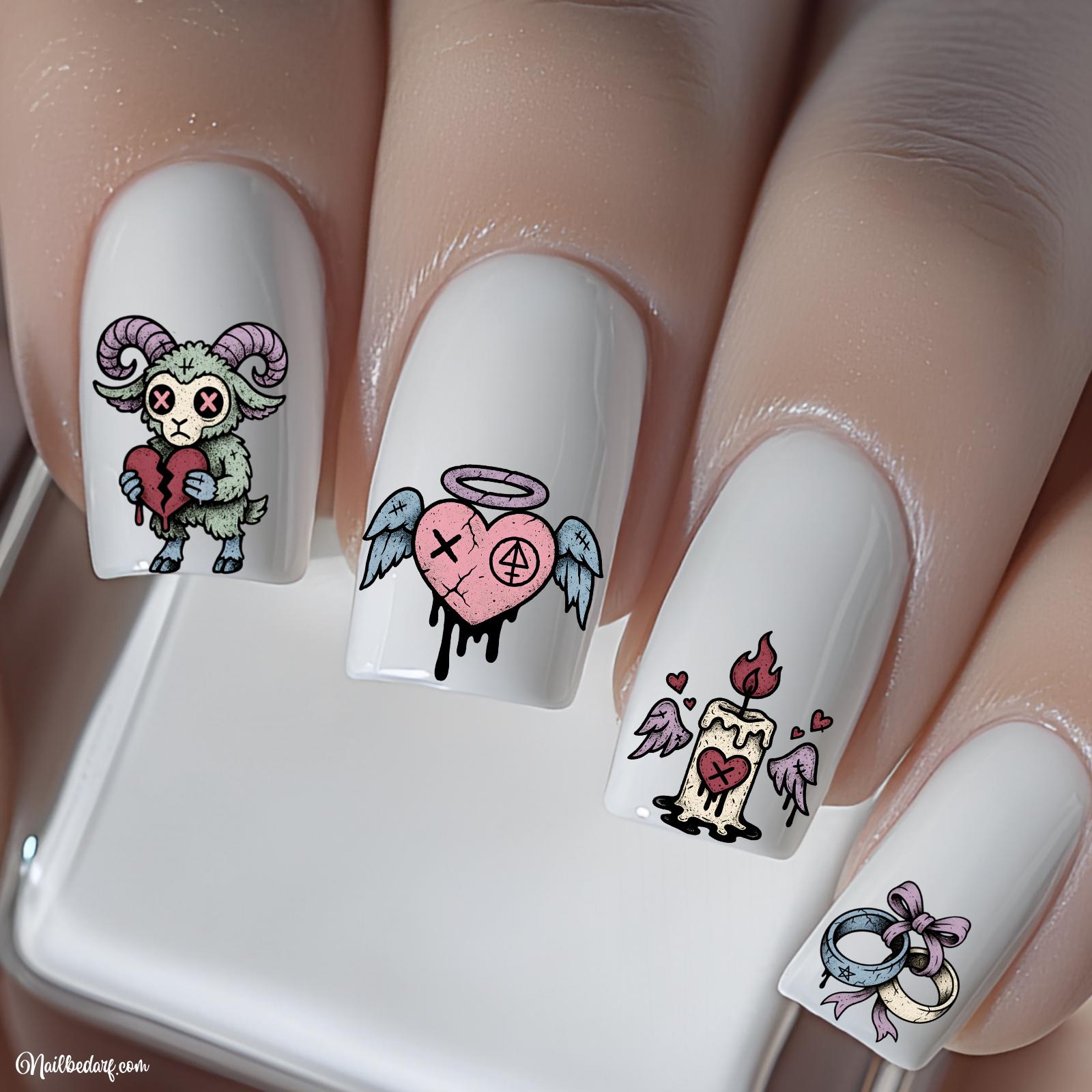 Nagelsticker Pastell Gothic Valentinstag - Wasserschiebefolie Stickers Nailart Abziehbild Für Nägel Nagelsticker Pastell Gothic Valentinstag - Wasserschiebefolie Stickers Nailart Abziehbild Für Nägel von Etsy - TheArtofNaildesign