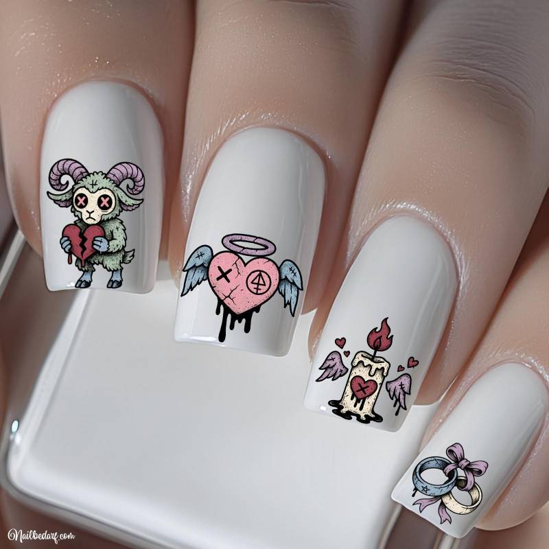 Nagelsticker Pastell Gothic Valentinstag - Wasserschiebefolie Stickers Nailart Abziehbild Für Nägel Nagelsticker Pastell Gothic Valentinstag - Wasserschiebefolie Stickers Nailart Abziehbild Für Nägel von Etsy - TheArtofNaildesign