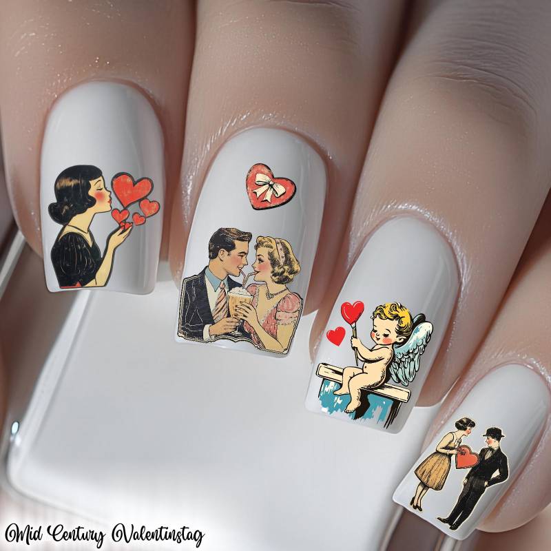 Nagelsticker Retro Valentinstag Liebe - Wasserschiebefolie Stickers Nail Art Abziehbild Für Nägel Nagelsticker Retro Valentinstag Liebe - Wasserschiebefolie Stickers Nail Art Abziehbild Für Nägel von Etsy - TheArtofNaildesign
