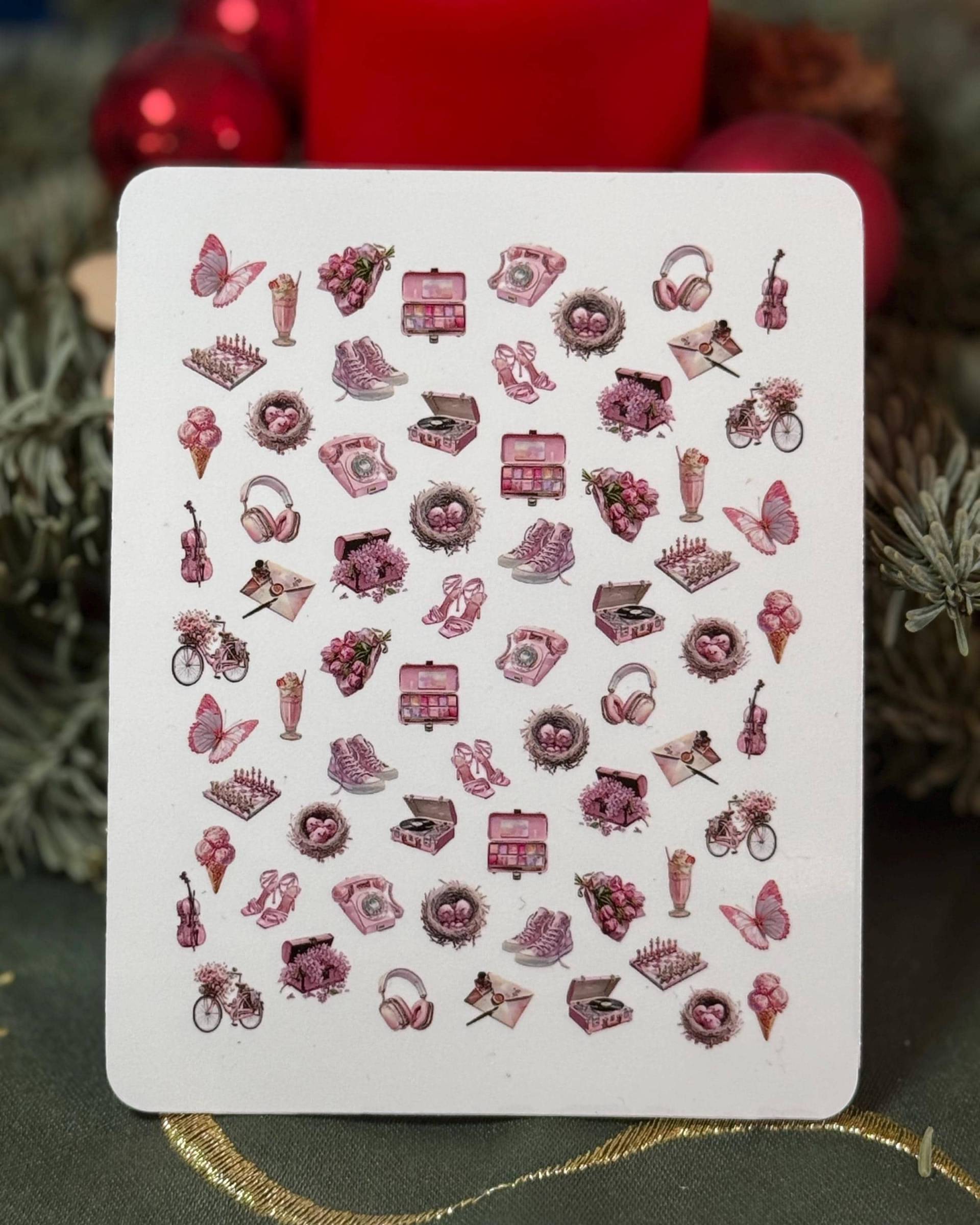 Nagelsticker Rosa Elemente Wasserschiebe Stickers Für Nägel, Nailart Kopfhörer, Sneakers, Vogelnest von Etsy - TheArtofNaildesign