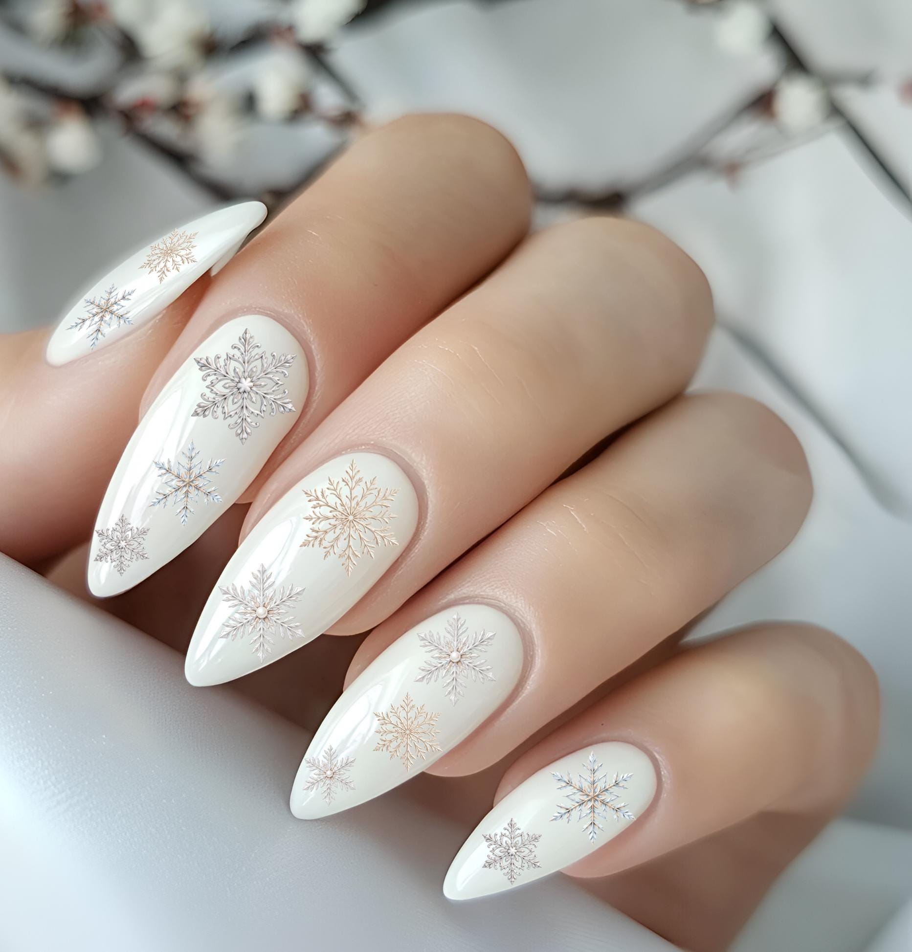 Nagelsticker Weihnachten, Nagelstickers, Schneeflocke Winter Schneeflocken Champagner, Blau Pearl, Silber Nagelsticker Weihnachten, Nagelstickers, Schneeflocke Winter Schneeflocken Champagner, Blau Pearl, Silber von Etsy - TheArtofNaildesign