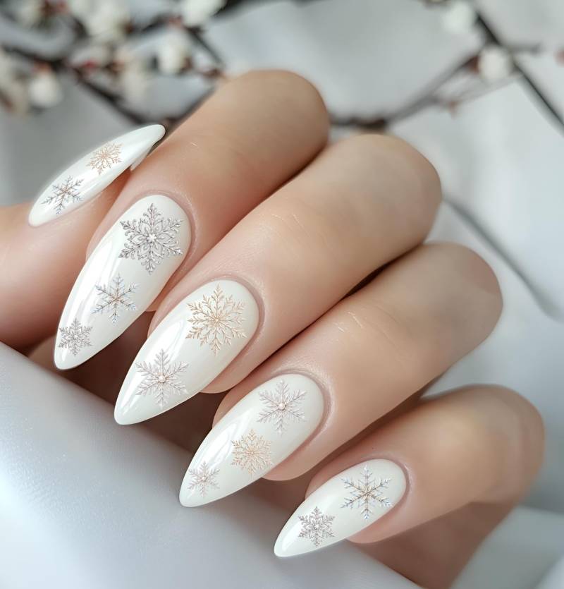 Nagelsticker Weihnachten, Nagelstickers, Schneeflocke Winter Schneeflocken Champagner, Blau Pearl, Silber von Etsy - TheArtofNaildesign