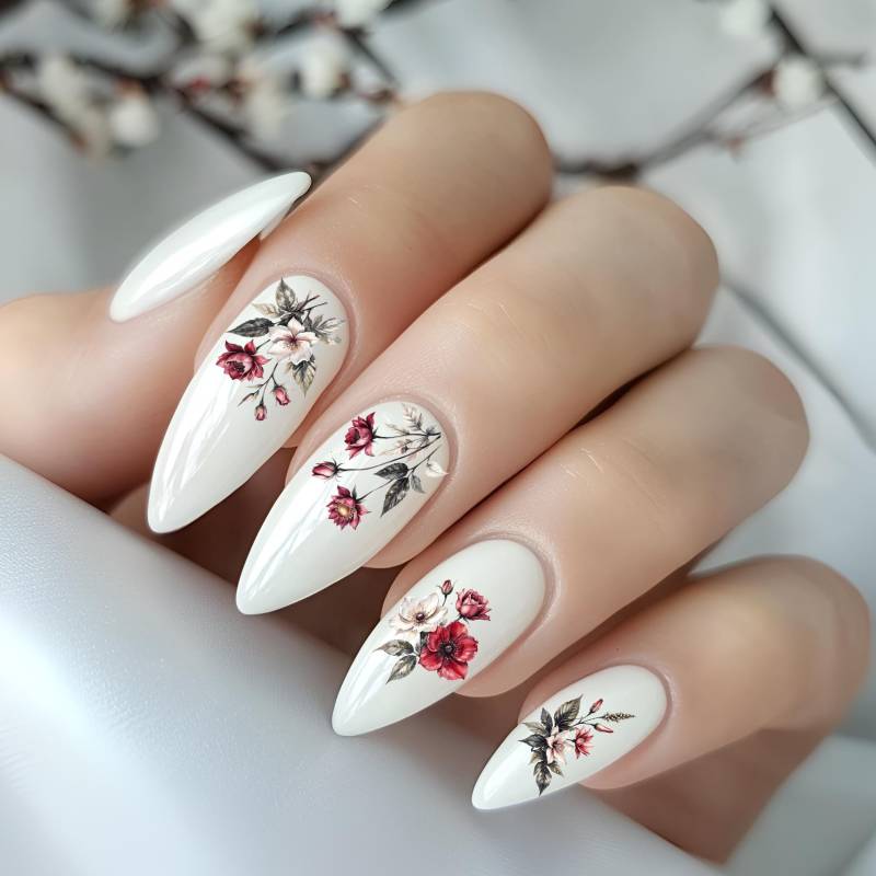 Nail Art Wasser Aufkleber Elegante Blumen Blumenstraus, Blätter Wassernagel Abziehbild, Nagel Wasserschiebefolie Abziehbild Nagelsticker von Etsy - TheArtofNaildesign