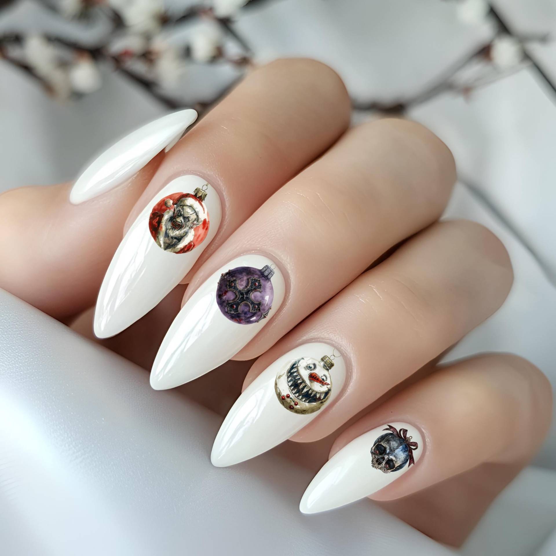 Nail Art Wasser Aufkleber Gothic Weihnachtsschmuck, Wassernagel Abziehbild, Nagel Wasserschiebefolie Abziehbild Nagelsticker Nail Art Wasser Aufkleber Gothic Weihnachtsschmuck, Wassernagel Abziehbild, Nagel Wasserschiebefolie Abziehbild Nagelsticker von Etsy - TheArtofNaildesign
