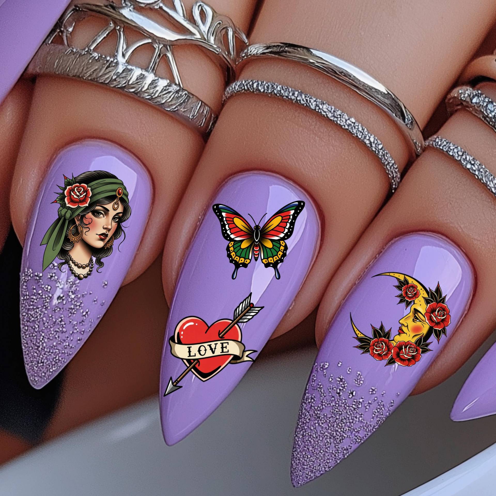 Old School Vintage Wasser Nagelsticker, Wasserschiebe Stickers Nägel, Antik Pin Up, Retro Tattoo Old School Vintage Wasser Nagelsticker, Wasserschiebe Stickers Nägel, Antik Pin Up, Retro Tattoo von Etsy - TheArtofNaildesign