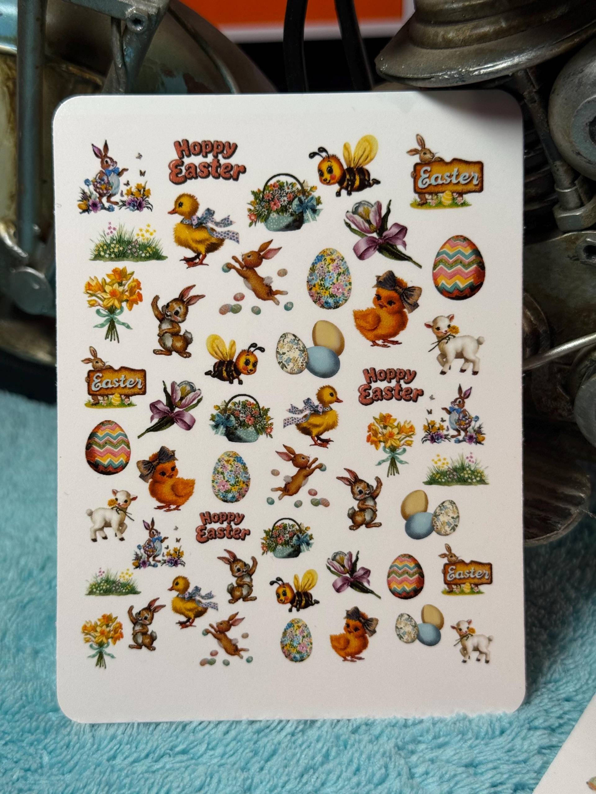 Oster Nagel Wasserrutsche Nagelsticker - Wasserschiebe Stickers Nailart Wassernagel Sticker Vintage Osterhase, Frühling von Etsy - TheArtofNaildesign